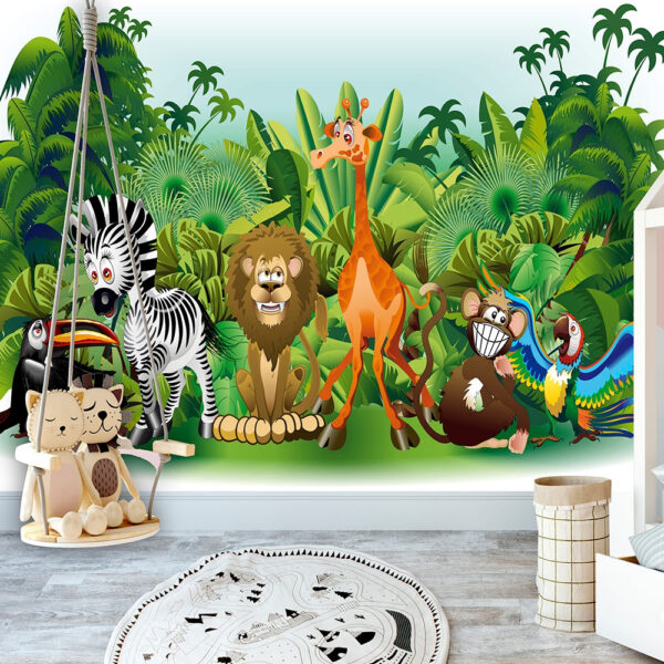ARTGEIST Fototapet - Jungle Animals, animerat djungeldjur