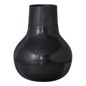 BEPUREHOME Collection vas, rund - svart aluminium