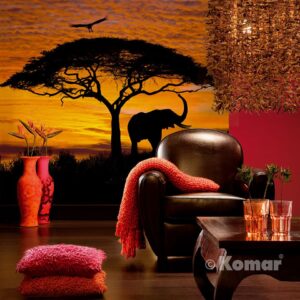 African sunset 304-501 - Fototapet savanne